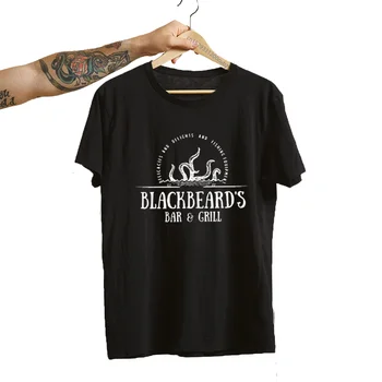 Black Beard's Bar and Grill Tshirt Woman Fuuny Mūsų vėliava reiškia mirties marškinėlius Vintage LGBT marškinėliai trumpomis rankovėmis marškinėliai Džentelmenas piratas