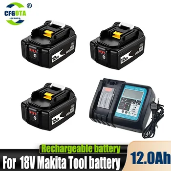 Naujas 100% originalas, skirtas Makita 18V 12000mAh įkraunamiems elektriniams įrankiams Baterija su LED ličio jonų pakeitimu LXT BL1860B BL1860 BL1850