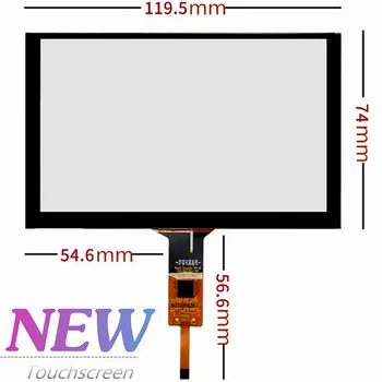 Naujas 5 colių jutiklinis ekranas 119,5 mm * 74 mm EJ050NA-01G Talpinis integruotas kabelis Ranka rašytas jutiklinis skydelis Stiklo skaitmeninimo priemonė