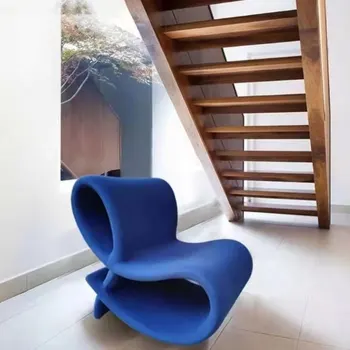 Stiklo pluoštas Tuščiaviduris 8 žodžių fotelio pardavimo modelių kambarys Moderni lankinė lenkta vienvietė sofa kėdė