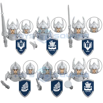 The Swan Heavy Knight Commander Pikeman Sword Guard Swordsman Trumpeter Model Blocks MOC Bricks Set Gifts Žaislai vaikams