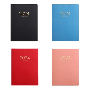 2024 Planuokite bloknoto kalendorių Sutirštintas dienos planas Užrašų knygelė Savaitinis sąsiuvinis Biuro mokykliniai reikmenys