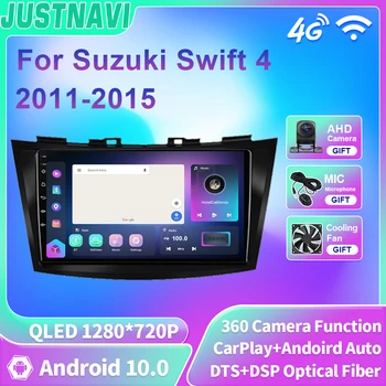JUSTNAVI QLED automobilinis multimedijos grotuvas Suzuki Swift 4 2011 2012 2013 2014 2015 Android Auto GPS navigacijos stereo DSP