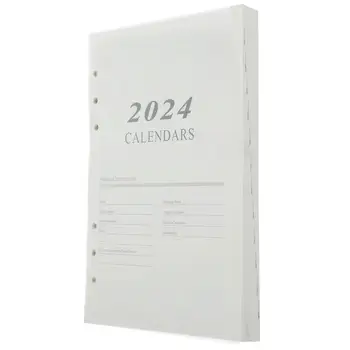 2024 Anglų dienotvarkė Knygos puslapis A5 Planavimo priemonės Sąsiuviniai Tuščias kalendorius Subtilus metų užrašų knygelės popierius Kas savaitę Mėnesio biuro kišenės dydis