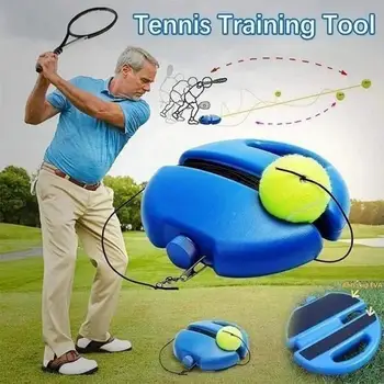 Profesionalios teniso treniruočių pagalbinės priemonės Bazės su elastiniu virvės kamuoliuku Savarankiško atšokimo teniso trenerio teniso praktikos įrankis