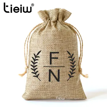 Custom Burlap Favor Bags With Drawvir For Wedding And Party Favors Personalized Natural Linen Sack for Candy Coffee Pasidaryk pats Craft