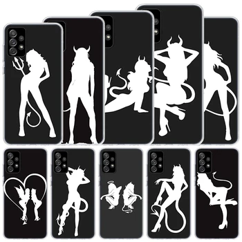 Angel And Devil Sexy Girl minkštas dėklas Samsung Galaxy A52 A53 A54 A32 A34 A22 A24 A12 A14 Telefono dangtelis A33 A23 A13 A02S A03S A04