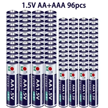 AA + AAA įkraunamas AA 1.5V 9800mAh/1.5V AAA 8800mah Šarminės baterijos žibintuvėlis žaislai žiūrėti MP3 grotuvas pakeičia Ni-Mh bateriją