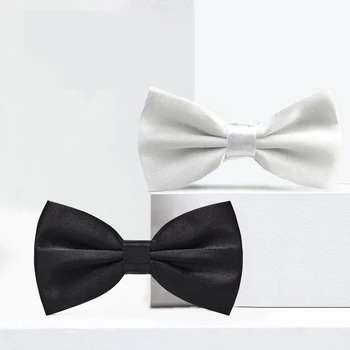 2PCS peteliškės vyrams Vestuviniai peteliškės juodai baltas kaklaraištis Reguliuojamas peteliškės klasikinis drugelis Cravat Suaugęs vyras Verslo dovana