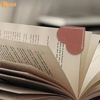 1 Pakuotė Rankinės senovinės odos žymės knygai Mini kampinis puslapis žymeklio širdies žymė