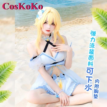 CosKoKo Lumine Cosplay anime žaidimas Genshin Impact kostiumas Mielas saldus vasaros paplūdimio maudymosi kostiumėlis Moterų vakarėlis Vaidmenų žaidimo drabužiai S-XL