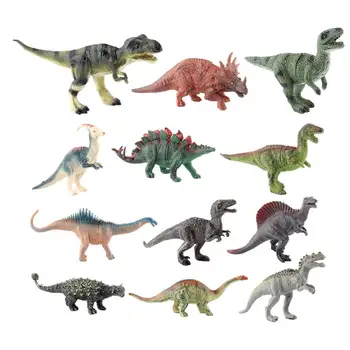 Dinozaurų žaidimo rinkinys 12vnt imituotų gyvūnų žaislų asortimentas Milžiniškos Dino figūrėlės, įskaitant Tyrannosaurus Rex gimtadienio dovanai
