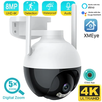 New4K 8MP WiFi PTZ IP kamera 5X skaitmeninis priartinimas AI automatinis spalvų sekimas naktinis matymas Belaidis vaizdo stebėjimo vaizdo kameros