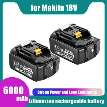 skirta Makitai 18V 6000mAh įkraunama elektrinių įrankių baterija su LED ličio jonų pakeitimu LXT BL1860B BL1860 BL1850 BL1830