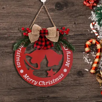 Kabančios dekoracijos Vakarėlio aksesuarai Šventinis Kalėdinis medinis pakabinamas ženklas su uogomis Lanko mazgo dizainas Žavingas atostogoms