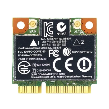 AR9565 Wifi kortelė QCWB335 Mini PCIE Bluetooth 4.0 150Mbps 2.4G skirta XP Win7 Win8 Linux sistemai