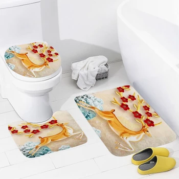 namų vonios kambario grindų kilimėliai Modernus šiaurietiško stiliaus vonia Pėdų kilimėlis Modernūs vonios kambario aksesuarai Kilimėlis Tualeto kilimėlis Vonia neslystantis kilimas