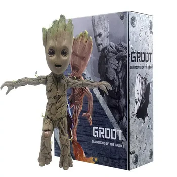 Galaktikos sergėtojai Groot Little Treeman Baby Ht 1:1 Kilnojamos statulos Dėžutės figūrėlės modelis Lėlė Vaikų žaislų dovana