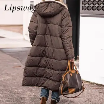 Žiema Vilna Šiltas paltas Kardiganas Moterys Rudens laisvalaikio laisvi drabužiai Viršūnės Mada Dvigubas dėvėjimas ilgomis rankovėmis Storas medvilninis paltas