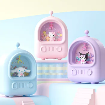 Sanrio Hello Kitty Kuromi Cinnamoroll Anime Night Light USB Namų ūkio naudojimas Baby Sleep Light Child Piggy Bank Vaiko gimtadienio dovanos