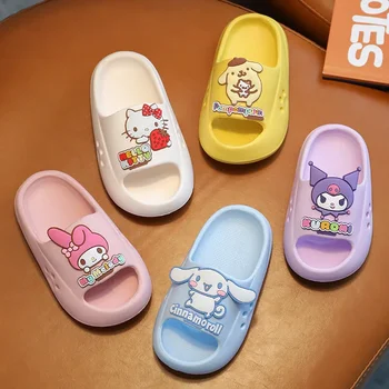 Kawaii Sanrio Vaikų šlepetės Hellokitty Cinnamoroll platforma Neslystanti namai Patogūs anime šlepetės Lauko paplūdimio sandalai