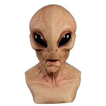 Helovinas Creepy Latex UFO Big Eyes Alien Full Head Party Kaukė suaugusiems Maskaradinis kostiumų vakarėlis Cosplay ateivių kaukė