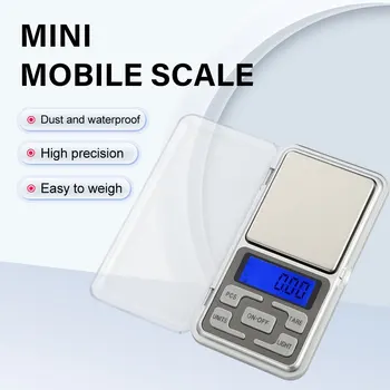 Mini kišeninė elektroninė svarstyklė 500g/0.01g Aukštos acurracy pagardų papuošalų svorio skalė su LCD ekranu kepimui