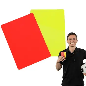 Raudonos geltonos kortelės 2vnt Teisėjo priedų rinkinys Futbolo baudos kortelės Daugiafunkcinis sporto teisėjo kortų rinkinys Profesionalus futbolas