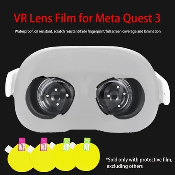 4 vnt TPU objektyvo plėvelė Nešiojama dulkėms atspari įbrėžimams objektyvo apsaugos dangtelis Geltona akinių plėvelė Meta Quest3 VR priedams