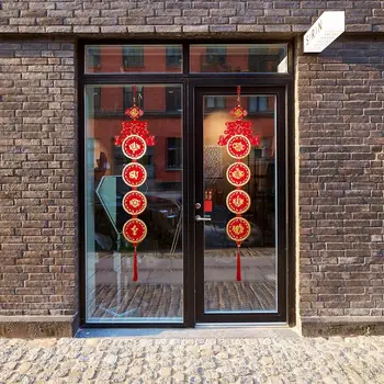 kinų Naujųjų metų dekoracija 3D pakabinamas pulko audinio dovanų ornamentas Pavasario šventės drakono kupletai raudono mazgo pakabukai