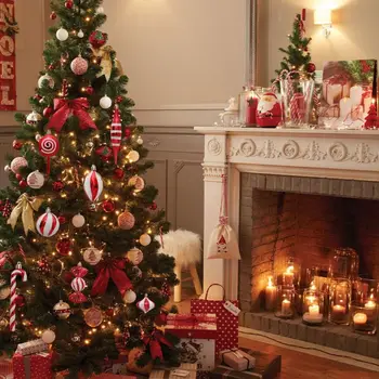 pasidaryk pats namų dekoracijos Kalėdų rinkinys Naujųjų metų Kalėdų navidado kalėdinis kamuolys Raudonas Kalėdų eglutės kabantys pakabukai