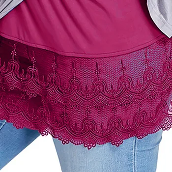Size Plus Women Half Slip Sijonas Sluoksniuotas kirpimo ilgintuvas Vien pakopiniai nėrinių laisvalaikio sijonai moterims