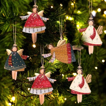 Kalėdų eglutės dekoracijos Mielas Angelas Lėlė Mergaitė Slidinėjimo pakabukas Naujųjų metų eglutės papuošalai Kalėdų dovana vaikams 2023