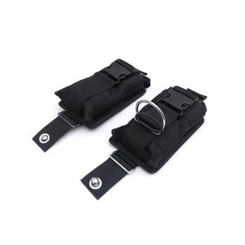 Naujos 2Vnt atsarginės juodos 1680D nailono nardymo svorio diržo kišenės su greito atpalaidavimo sagtimi -22.5X15X5cm