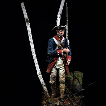 1/18 90MM SENOVĖS kontinentinis pėstininkas, 1780 Dervos figūrėlė Modelio rinkiniai Miniatiūrinis kareivis Nesurinktas Nedažytas