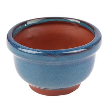 1Pc Kinų stiliaus bonsai puodas vėdinkite purpurinį smėlį Keramikos amatų augalų puodas Sultingas miniatiūrinis sėjamosios dekoras namų biurui