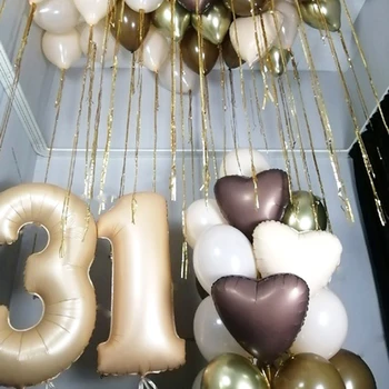 1/2vnt 40inch kreminės karamelės spalvos 1-9 skaitmeninis balionas 30 40 50 60 70 suaugusiųjų gimtadienio vakarėlio dekoravimas 