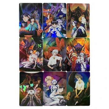 9Pcs/set Anime Flash Card Ayanami Rei Ikari Shinji Asuka Originali tapybos serija 