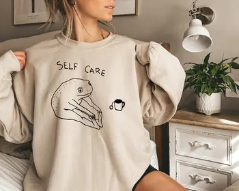 Naujas populiarus juokingas varlė Savęs priežiūros džemperis Įdomus moteriškas džemperis Moteriški marškiniai Moterys Maching Grafinės viršūnės