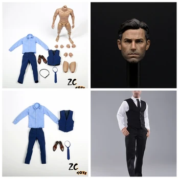 1/6 Scale Rich Man Pasidaryk pats Benas Affleckas Vyras SUit galvos skulptūra ZCtoys kūno mėlynų drabužių kostiumo modelis 12 colių veiksmo figūrai