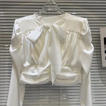 Nauja prancūziška peteliškė Iškirptė Burbulinė rankovė Įžymybių stilius Personalizuoti universalūs marškiniai Moteris Dainininkė Šokėja Pasirodymo suknelė