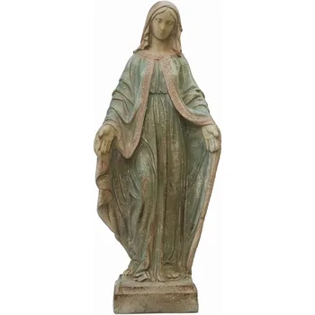Mergelės Marijos sodo statula Lauko skulptūra H31.1inch Terasos kiemas Dekoratyvinė figūrėlė Vidaus įėjimo prieškambario apdaila