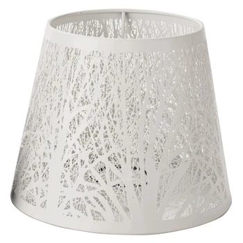 Mažas lempos atspalvis, statinės metalinis šviestuvas su medžių raštu stalo šviestuvui Sieninis šviestuvas Balta