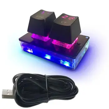 mechaninė skaičių klaviatūra makro programuojama mechaninė klaviatūra 2 klavišai vienos rankos klaviatūra su RGB LED foniniu apšvietimu ir