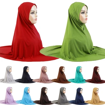 Pull On Wear Instant Scarf Muslim Hijab Women Full Cover Prayer Clothing Islamic Arab One Piece Turban Burqa Headwrap Scarf Kepurės