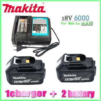 18V 6.0Ah Makita Original Su LED ličio jonų pakeitimu LXT BL1860B BL1860 BL1850 Makita įkraunama elektrinio įrankio baterija 6000