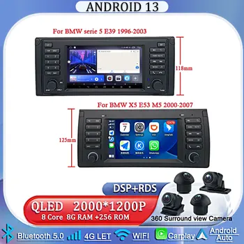 skirta BMW X5 E53 E39 Automobilių radijas Multimedijos navigacija GPS Carplay No 2din Stereo Android OS WIFI DSP 7Inch ekranas Bluetooth FM