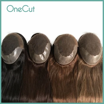 Individualizuotas ilgas Q6 Toupee nėriniai ir PU pagrindas Vyrų plaukų protezas kvėpuojantis žmogaus plaukų pakeitimo sistemos vienetas Toupee perukas vyrams