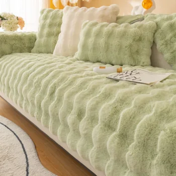 Sutirštinkite pliušinę sofos pagalvėlę Žieminės šiltos sofos Kilimėlis Rankšluostis neslystantis Universalūs sofos užvalkalai Augintiniai Vaikas Minkšta sofa Antklodė Svetainė