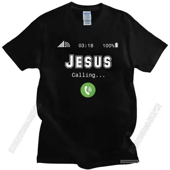 Humoras Jėzus kviečia marškinėlius vyrams Fashion Casual Christian Faith Tshirt Fitted Pure Cotton Tee Shirt Apparel